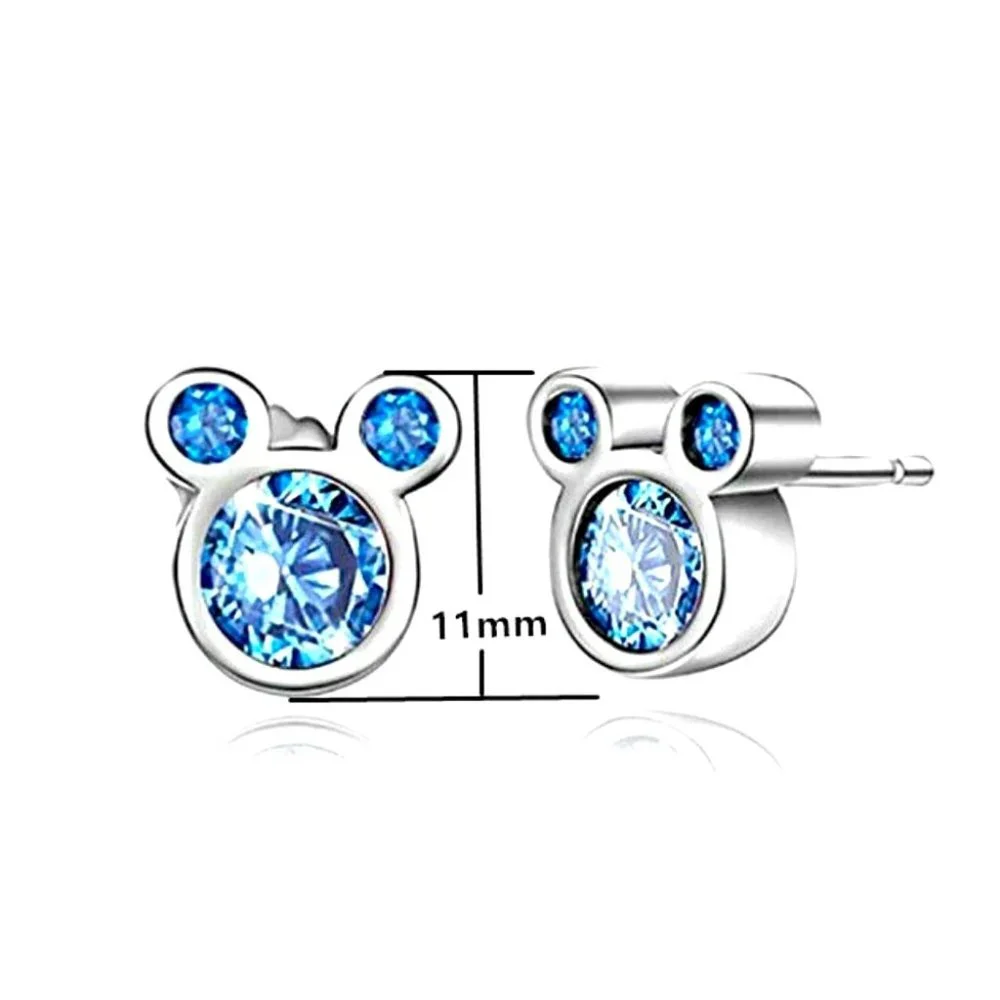 Adorable 925 Silver Blue Topaz Studs
